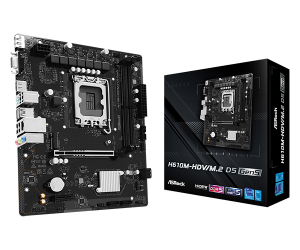 Core i5 12400F H610M-HDV/M.2 セット動作品 Amazon.com: ASRock H610M-HDV/M.2+ D5 LGA 1700 Micro ATX DDR5 Intel